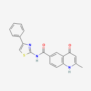 4-hydroxy-2-methyl-N-(4-phenylthiazol-2-yl)quinoline-6-carboxamide