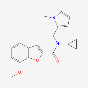 molecular formula C19H20N2O3 B2951237 N-cyclopropyl-7-methoxy-N-((1-methyl-1H-pyrrol-2-yl)methyl)benzofuran-2-carboxamide CAS No. 1286729-07-4