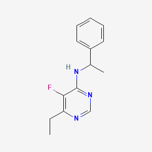 molecular formula C14H16FN3 B2951241 6-Ethyl-5-fluoro-N-(1-phenylethyl)pyrimidin-4-amine CAS No. 1924350-71-9