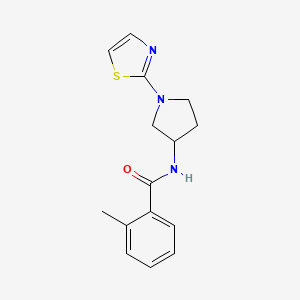 molecular formula C15H17N3OS B2951242 2-methyl-N-(1-(thiazol-2-yl)pyrrolidin-3-yl)benzamide CAS No. 1797900-23-2