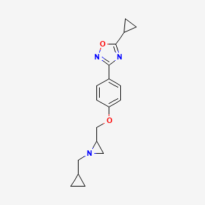 5-Cyclopropyl-3-[4-[[1-(cyclopropylmethyl)aziridin-2-yl]methoxy]phenyl]-1,2,4-oxadiazole