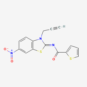 molecular formula C15H9N3O3S2 B2951255 (Z)-N-(6-nitro-3-(prop-2-yn-1-yl)benzo[d]thiazol-2(3H)-ylidene)thiophene-2-carboxamide CAS No. 865181-65-3