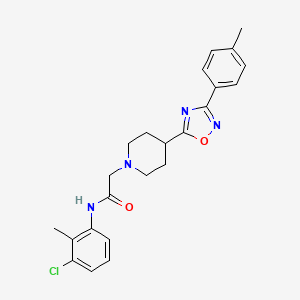 molecular formula C23H25ClN4O2 B2951257 N-(3-chloro-2-methylphenyl)-2-{4-[3-(4-methylphenyl)-1,2,4-oxadiazol-5-yl]piperidin-1-yl}acetamide CAS No. 1251689-87-8