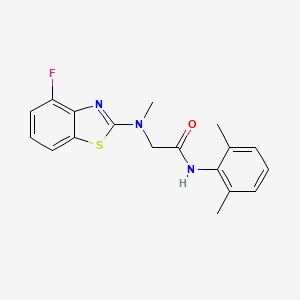 molecular formula C18H18FN3OS B2951259 N-(2,6-dimethylphenyl)-2-((4-fluorobenzo[d]thiazol-2-yl)(methyl)amino)acetamide CAS No. 1396634-50-6