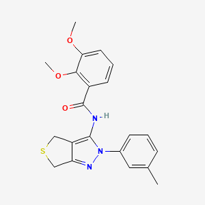 molecular formula C21H21N3O3S B2951263 2,3-dimethoxy-N-[2-(3-methylphenyl)-4,6-dihydrothieno[3,4-c]pyrazol-3-yl]benzamide CAS No. 361167-03-5