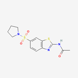 N-[6-(pyrrolidinylsulfonyl)benzothiazol-2-yl]acetamide