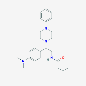 molecular formula C25H36N4O B2951271 N-(2-(4-(dimethylamino)phenyl)-2-(4-phenylpiperazin-1-yl)ethyl)-3-methylbutanamide CAS No. 946315-28-2