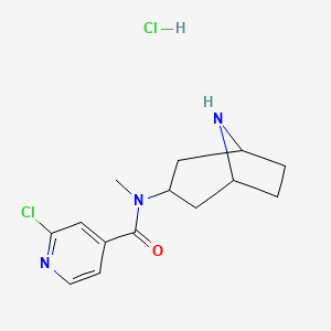 molecular formula C14H19Cl2N3O B2951272 N-(8-Azabicyclo[3.2.1]octan-3-yl)-2-chloro-N-methylpyridine-4-carboxamide;hydrochloride CAS No. 1583181-86-5