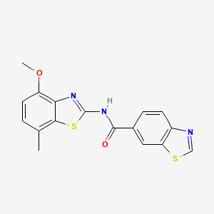 N-(4-methoxy-7-methyl-1,3-benzothiazol-2-yl)-1,3-benzothiazole-6-carboxamide