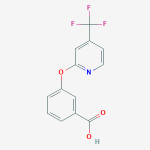 molecular formula C13H8F3NO3 B2951278 3-((4-(Trifluoromethyl)pyridin-2-yl)oxy)benzoic acid CAS No. 1512289-45-0