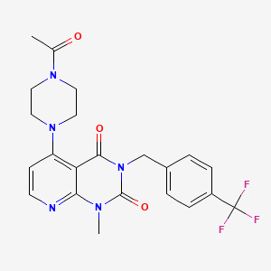 molecular formula C22H22F3N5O3 B2951280 5-(4-acetylpiperazin-1-yl)-1-methyl-3-(4-(trifluoromethyl)benzyl)pyrido[2,3-d]pyrimidine-2,4(1H,3H)-dione CAS No. 1021026-18-5