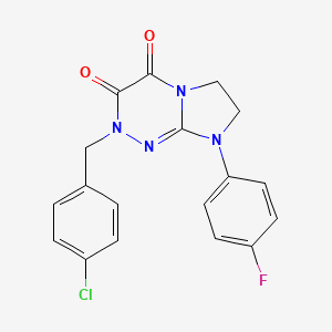 molecular formula C18H14ClFN4O2 B2951284 2-(4-氯苄基)-8-(4-氟苯基)-7,8-二氢咪唑并[2,1-c][1,2,4]三嗪-3,4(2H,6H)-二酮 CAS No. 941976-76-7