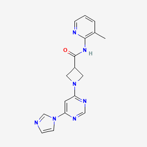 molecular formula C17H17N7O B2951289 1-(6-(1H-imidazol-1-yl)pyrimidin-4-yl)-N-(3-methylpyridin-2-yl)azetidine-3-carboxamide CAS No. 2034287-38-0