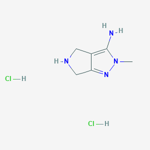 molecular formula C6H12Cl2N4 B2951291 2-methyl-2H,4H,5H,6H-pyrrolo[3,4-c]pyrazol-3-amine dihydrochloride CAS No. 1909324-81-7