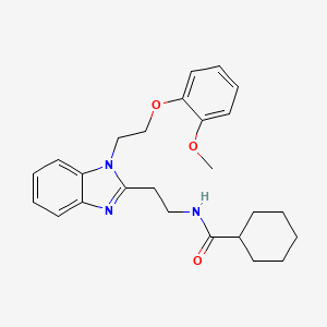 N-(2-{1-[2-(2-methoxyphenoxy)ethyl]-1H-benzimidazol-2-yl}ethyl)cyclohexanecarboxamide