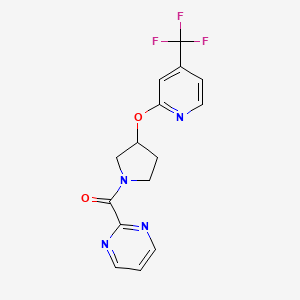 Pyrimidin-2-yl(3-((4-(trifluoromethyl)pyridin-2-yl)oxy)pyrrolidin-1-yl)methanone