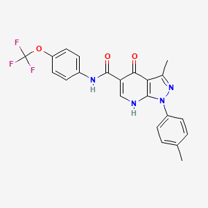 3-methyl-4-oxo-1-(p-tolyl)-N-(4-(trifluoromethoxy)phenyl)-4,7-dihydro-1H-pyrazolo[3,4-b]pyridine-5-carboxamide
