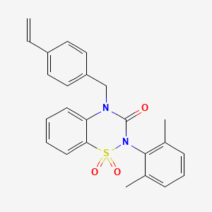 molecular formula C24H22N2O3S B2951313 2-(2,6-dimethylphenyl)-4-(4-vinylbenzyl)-2H-1,2,4-benzothiadiazin-3(4H)-one 1,1-dioxide CAS No. 892359-13-6