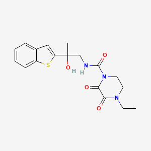 molecular formula C18H21N3O4S B2951324 N-[2-(1-benzothiophen-2-yl)-2-hydroxypropyl]-4-ethyl-2,3-dioxopiperazine-1-carboxamide CAS No. 2034472-62-1