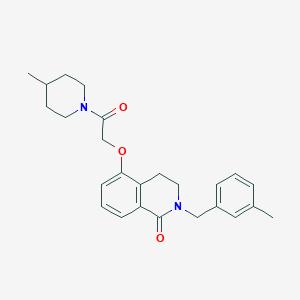 molecular formula C25H30N2O3 B2951326 2-(3-methylbenzyl)-5-(2-(4-methylpiperidin-1-yl)-2-oxoethoxy)-3,4-dihydroisoquinolin-1(2H)-one CAS No. 850907-35-6