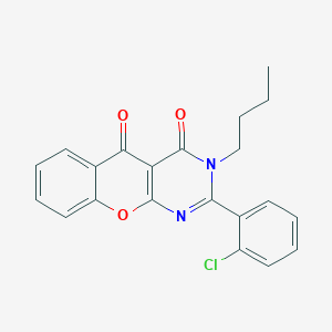 molecular formula C21H17ClN2O3 B2951328 3-butyl-2-(2-chlorophenyl)-3H-chromeno[2,3-d]pyrimidine-4,5-dione CAS No. 883956-48-7