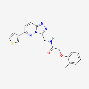 molecular formula C19H17N5O2S B2951330 N-((6-(thiophen-3-yl)-[1,2,4]triazolo[4,3-b]pyridazin-3-yl)methyl)-2-(o-tolyloxy)acetamide CAS No. 1904307-28-3