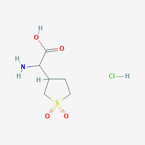 molecular formula C6H12ClNO4S B2951331 2-Amino-2-(1,1-dioxothiolan-3-yl)acetic acid;hydrochloride CAS No. 2490402-38-3