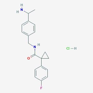 N-[[4-(1-Aminoethyl)phenyl]methyl]-1-(4-fluorophenyl)cyclopropane-1-carboxamide;hydrochloride