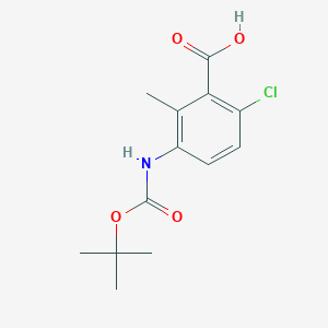 molecular formula C13H16ClNO4 B2951346 6-Chloro-2-methyl-3-[(2-methylpropan-2-yl)oxycarbonylamino]benzoic acid CAS No. 2248363-08-6