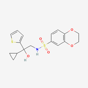 molecular formula C17H19NO5S2 B2951348 N-(2-cyclopropyl-2-hydroxy-2-(thiophen-2-yl)ethyl)-2,3-dihydrobenzo[b][1,4]dioxine-6-sulfonamide CAS No. 1396766-58-7