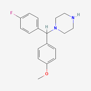 molecular formula C18H21FN2O B2951352 1-[(4-Fluorophenyl)(4-methoxyphenyl)methyl]piperazine CAS No. 65214-80-4
