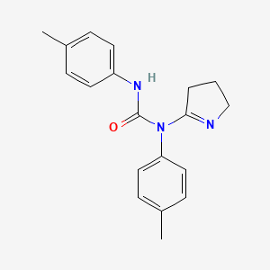 molecular formula C19H21N3O B2951359 1-(3,4-dihydro-2H-pyrrol-5-yl)-1,3-di-p-tolylurea CAS No. 400870-16-8