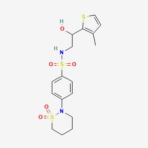 4-(1,1-dioxido-1,2-thiazinan-2-yl)-N-(2-hydroxy-2-(3-methylthiophen-2-yl)ethyl)benzenesulfonamide