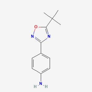 molecular formula C12H15N3O B2951366 4-(5-Tert-butyl-1,2,4-oxadiazol-3-yl)aniline CAS No. 498547-96-9