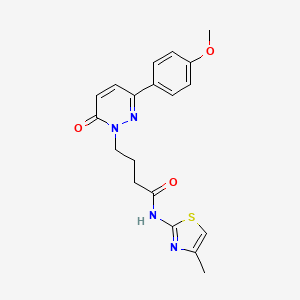 molecular formula C19H20N4O3S B2951367 4-(3-(4-methoxyphenyl)-6-oxopyridazin-1(6H)-yl)-N-(4-methylthiazol-2-yl)butanamide CAS No. 953256-95-6