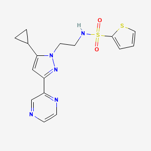 N-(2-(5-cyclopropyl-3-(pyrazin-2-yl)-1H-pyrazol-1-yl)ethyl)thiophene-2-sulfonamide