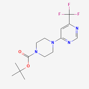 molecular formula C14H19F3N4O2 B2951375 Tert-butyl 4-[6-(trifluoromethyl)pyrimidin-4-yl]piperazine-1-carboxylate CAS No. 1823815-74-2
