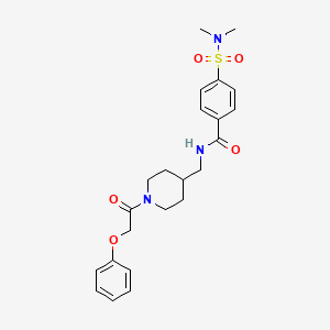 molecular formula C23H29N3O5S B2951385 4-(N,N-dimethylsulfamoyl)-N-((1-(2-phenoxyacetyl)piperidin-4-yl)methyl)benzamide CAS No. 1235264-90-0
