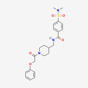 molecular formula C23H29N3O5S B2951385 4-(dimethylsulfamoyl)-N-{[1-(2-phenoxyacetyl)piperidin-4-yl]methyl}benzamide CAS No. 1235264-90-0