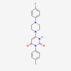 molecular formula C21H21FN4O2 B2951387 6-(4-(4-fluorophenyl)piperazin-1-yl)-3-(p-tolyl)pyrimidine-2,4(1H,3H)-dione CAS No. 847399-52-4