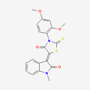 (Z)-3-(2,4-dimethoxyphenyl)-5-(1-methyl-2-oxoindolin-3-ylidene)-2-thioxothiazolidin-4-one