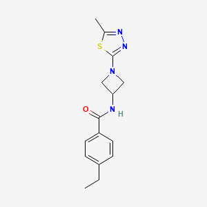 molecular formula C15H18N4OS B2951398 4-Ethyl-N-[1-(5-methyl-1,3,4-thiadiazol-2-yl)azetidin-3-yl]benzamide CAS No. 2415518-04-4