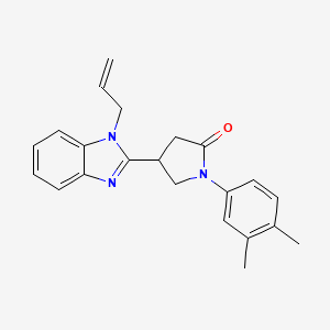 molecular formula C22H23N3O B2951407 4-(1-allyl-1H-benzo[d]imidazol-2-yl)-1-(3,4-dimethylphenyl)pyrrolidin-2-one CAS No. 847394-82-5