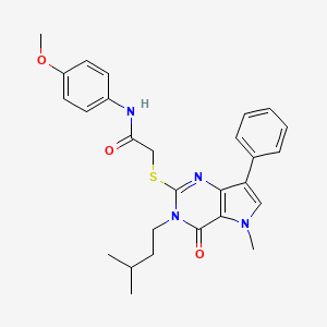 N-(4-methoxyphenyl)-2-{[5-methyl-3-(3-methylbutyl)-4-oxo-7-phenyl-4,5-dihydro-3H-pyrrolo[3,2-d]pyrimidin-2-yl]thio}acetamide