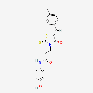 (Z)-N-(4-hydroxyphenyl)-3-(5-(4-methylbenzylidene)-4-oxo-2-thioxothiazolidin-3-yl)propanamide