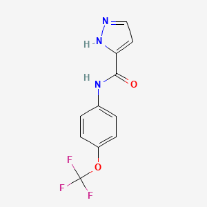 molecular formula C11H8F3N3O2 B2951427 N-[4-(trifluoromethoxy)phenyl]-1H-pyrazole-3-carboxamide CAS No. 405278-62-8