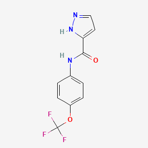 molecular formula C11H8F3N3O2 B2951427 N-(4-(trifluoromethoxy)phenyl)-1H-pyrazole-3-carboxamide CAS No. 405278-62-8