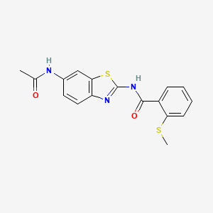 molecular formula C17H15N3O2S2 B2951429 N-(6-acetamidobenzo[d]thiazol-2-yl)-2-(methylthio)benzamide CAS No. 896344-16-4