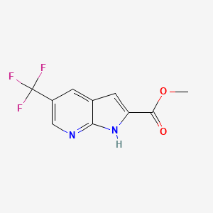molecular formula C10H7F3N2O2 B2951432 Methyl 5-(trifluoromethyl)-1H-pyrrolo[2,3-b]pyridine-2-carboxylate CAS No. 2095432-35-0
