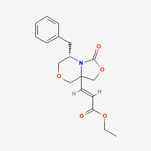 molecular formula C18H21NO5 B2951442 rac-(E)-Ethyl-3-((5S,8aS)-5-benzyl-3-oxohexahydrooxazolo[4,3-c][1,4]oxazin-8a-yl)acrylate CAS No. 1556097-90-5